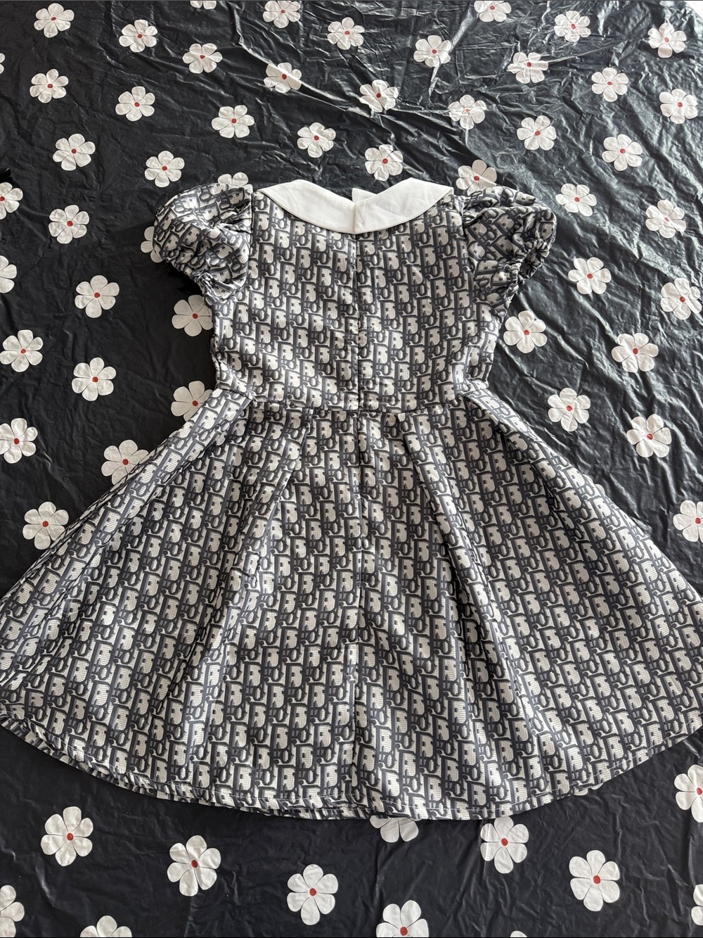 Dior Black and White Monogram Peter Pan Collar Dress - Picture 3 of 3